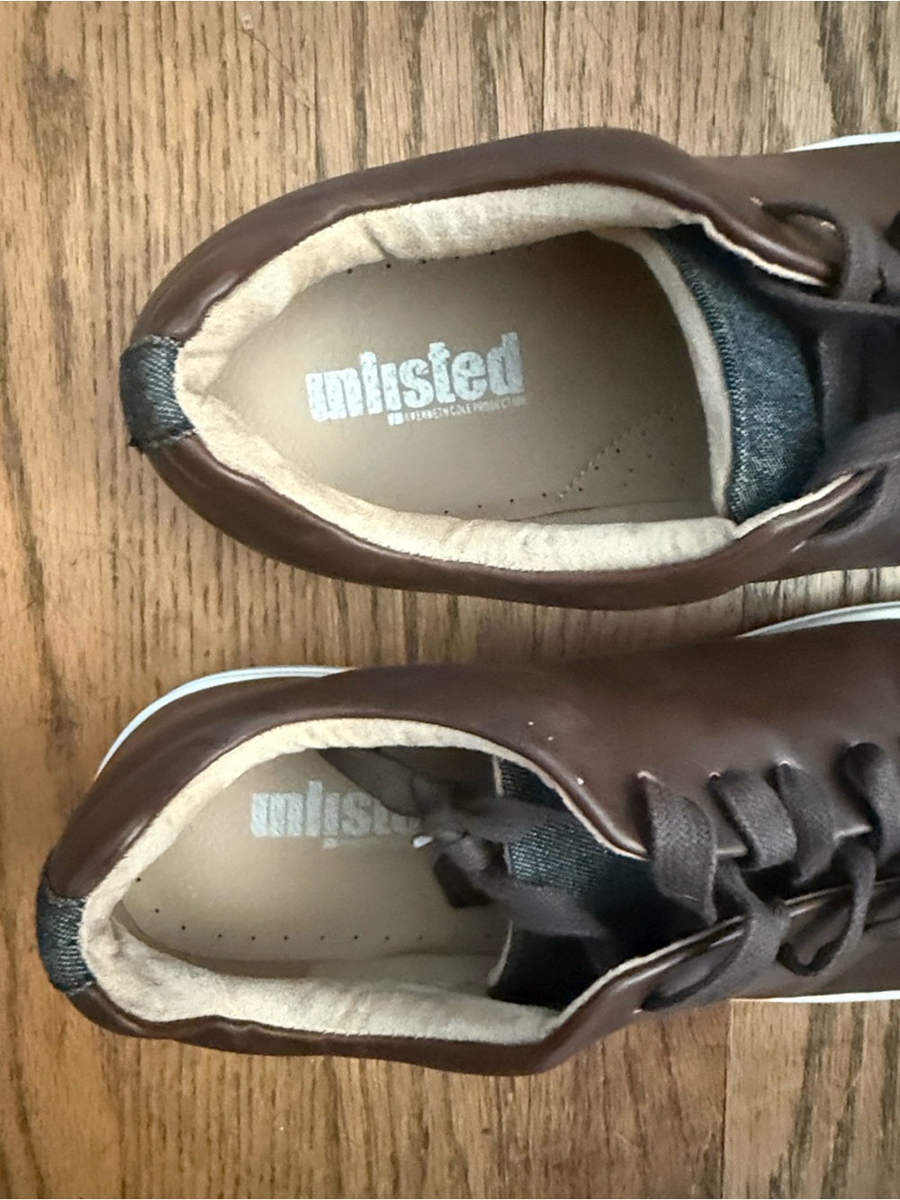 Unlisted Brown Leather Lace-Up Men's Sneakers